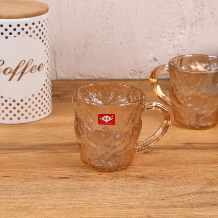 Cup, JINGYUAN, Glass, 300ml, Transparency/Golden
