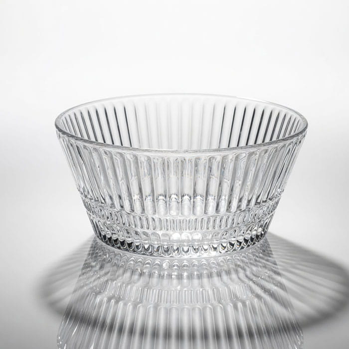 Bol, DELI, Sticla, 11 cm, Transparent, Reliefat