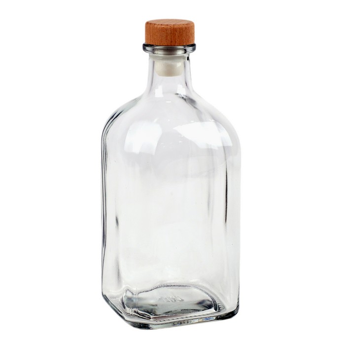 Liquid container, GS, Glass/Cork, With lid, 370ml, Transparent, Liquid container
