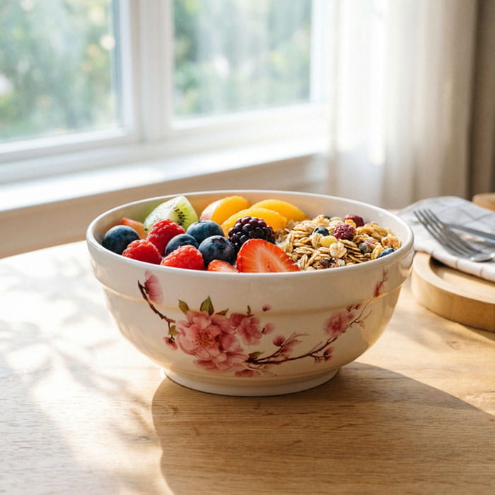 Bowl, BRILLIANT, Porcelain, 900 ml, 18 cm, White, With print