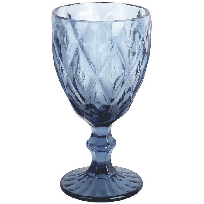 Set pahare, DELI, 340ml, Albastru, Sticla