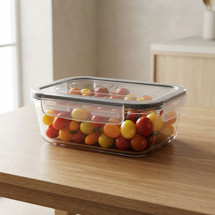 Container, LAV, Sticla, Cu capac, 1900 ml, Transparent