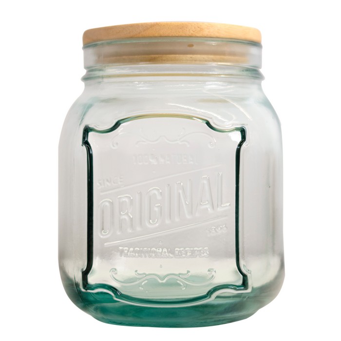 Recipient depozitare, SAN MIGUEL, Sticla, Cu capac, 1100 ml, 16cm, 12.5cm, Klik original