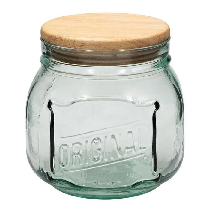 Recipient depozitare, SAN MIGUEL, Sticla, Cu capac, 800ml, 12.5cm, 12cm, T/MADERA
