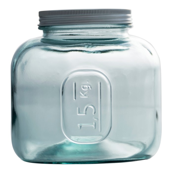 Recipient depozitare, SAN MIGUEL, Sticla, Cu capac, 1.5L, 15cm, 15 cm