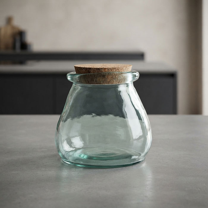 Recipient depozitare, SAN MIGUEL, Sticla, Cu capac, 1.5L, 15cm, 15cm, T/Corcho