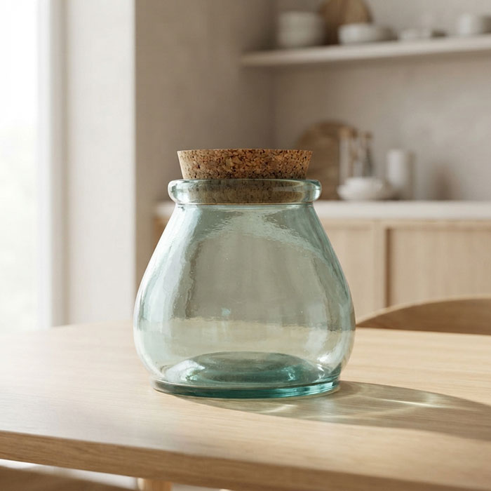 Recipient depozitare, SAN MIGUEL, Sticla, Cu capac, 800ml, 12cm, 12cm, T/Corcho