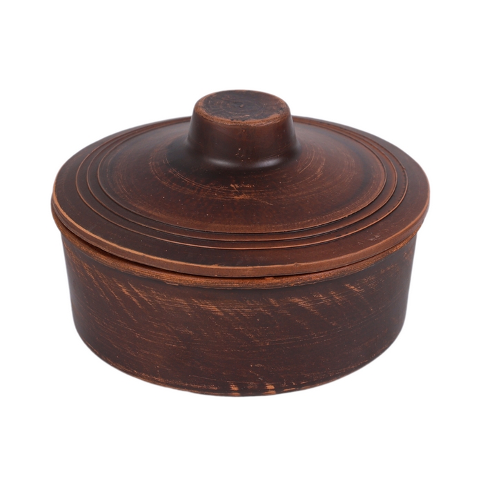 Oala cuptor, ORIENS, Argila, 900 ml, Cu capac, Maro