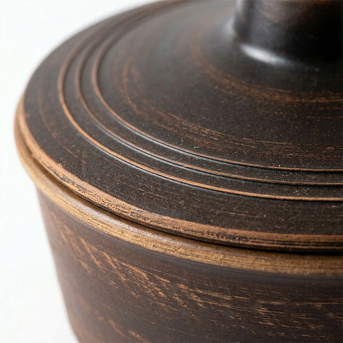 Oala cuptor, ORIENS, Argila, 900 ml, Cu capac, Maro