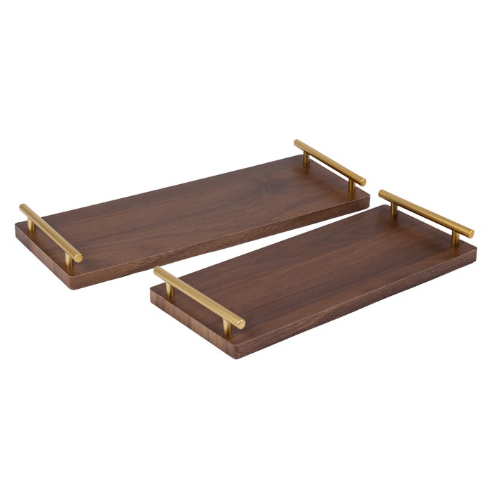 Organizator, GS, 2 piese, MDF, 40x15cm, 34x15 cm, Cafenie, Auriu