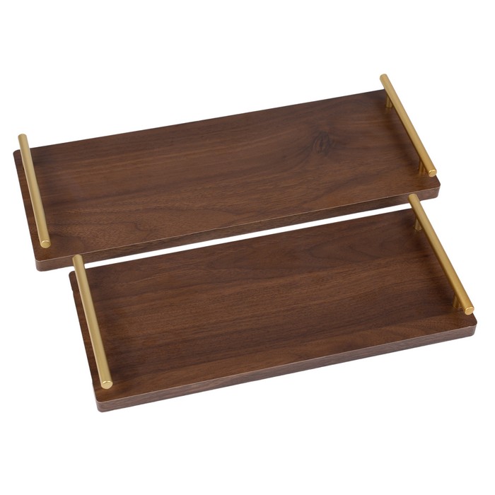 Organizator, GS, 2 piese, MDF, 40x15cm, 34x15 cm, Cafenie, Auriu