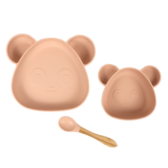 Set vesela, OLE OLA, Pentru Copii, Silicon, 3 piese, Diverse Culori