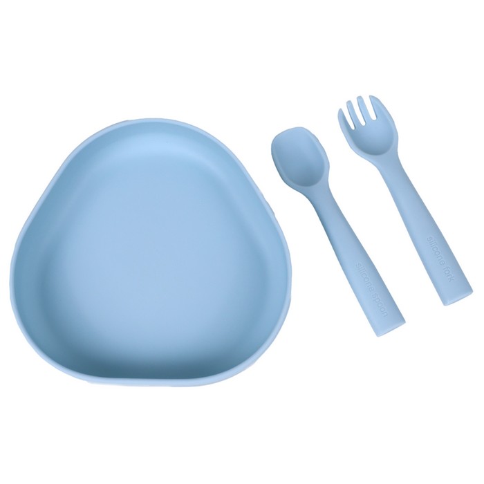 Dinner set, OLE OLA, Silicone, 3 pieces, Various Colors, For Kids