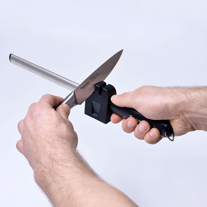 Multifunctional diamond rod for knives, FISSMAN, Steel, Black