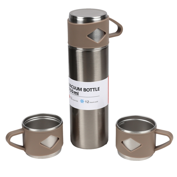 Thermos set, GS, Stainless Steel, 3 pieces, 700 ml, Various Colors, 12 hours