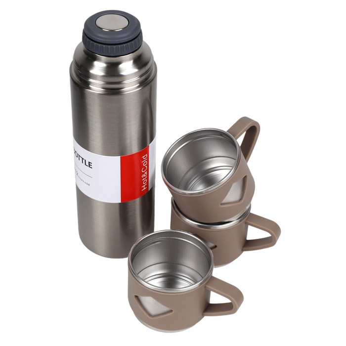 Thermos set, GS, Stainless Steel, 3 pieces, 700 ml, Various Colors, 12 hours