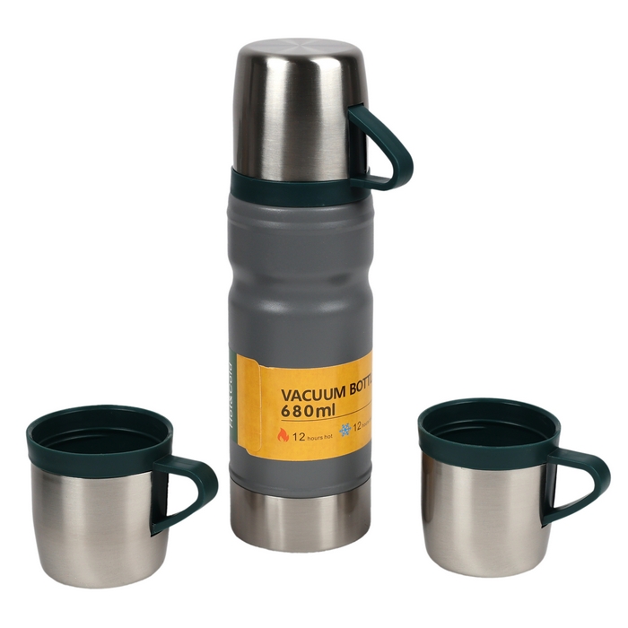 Набор термосов, GS, Нержавеющая Сталь, 3 предмета, 680 мл, Различные Цвета, 12 часов