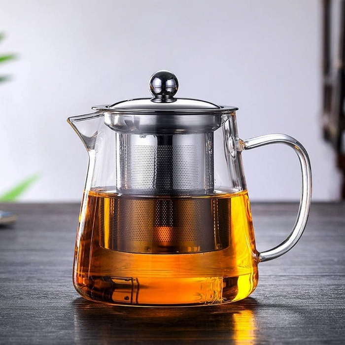 Ceainic, GS, Sticla/Otel Inoxidabil, 550 ml, Infuzie