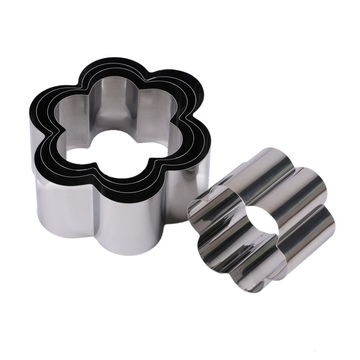 Set forme biscuiti, ZINU, Otel Inoxidabil, 5 piese, Floare
