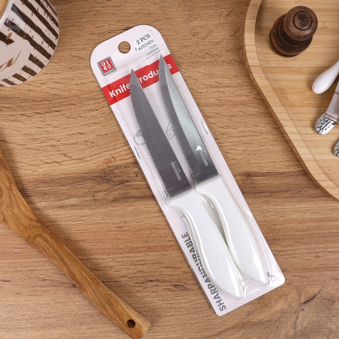 Kitchen knife set, DIEO, Stainless Steel/Plastic, 2 pieces
