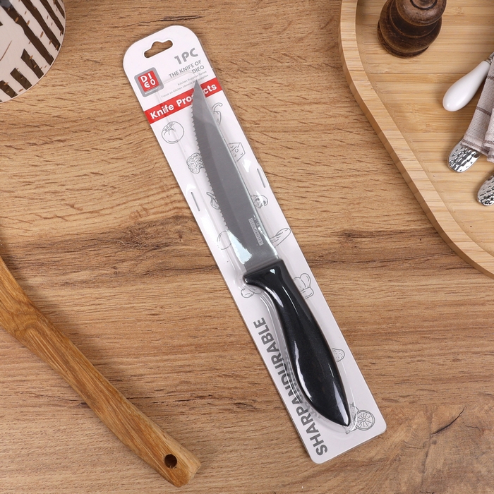 Kitchen knife, DIEO, Stainless Steel/Plastic, 12.5 cm, Black