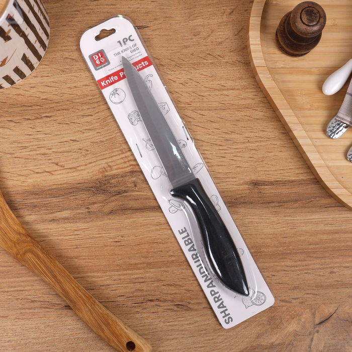 Kitchen knife, DIEO, Stainless Steel/Plastic, 12.5 cm, Black