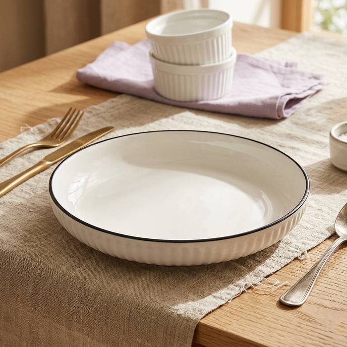 Flat plate, GS, New Bone China, 20.5cm, White, 3.5cm