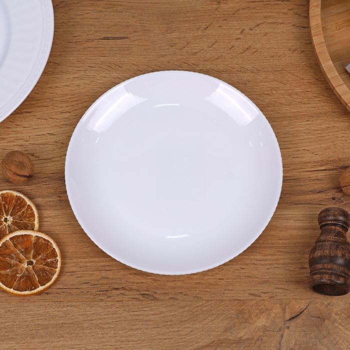 Farfurie plata, ROCKOPAL, Opal, 19cm, Alb, Pinstripe, Rotunda, Farfurie plata