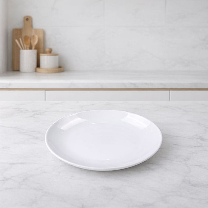 Farfurie plata, ROCKOPAL, Opal, 19cm, Alb, Pinstripe, Rotunda, Farfurie plata