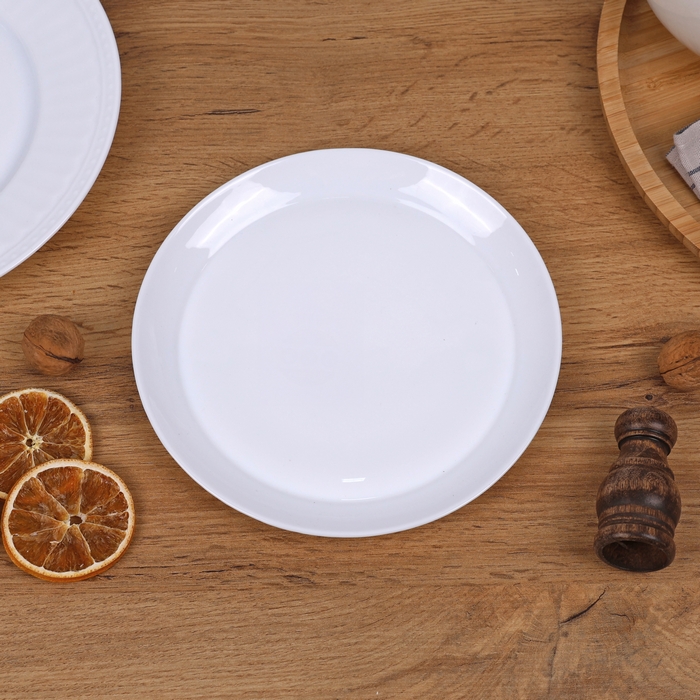 Farfurie plata, ROCKOPAL, Opal, 20.3cm, Alb, Straight, Rotunda, Farfurie plata