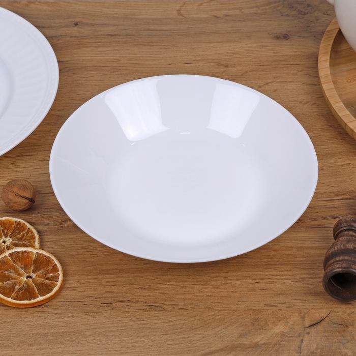 Farfurie adanca, ROCKOPAL, Opal, 22.7cm, Alb, Straight, Rotunda, Farfurie adanca