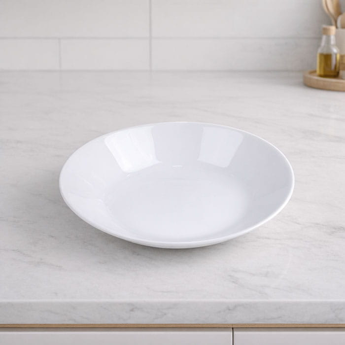 Farfurie adanca, ROCKOPAL, Opal, 22.7cm, Alb, Straight, Rotunda, Farfurie adanca