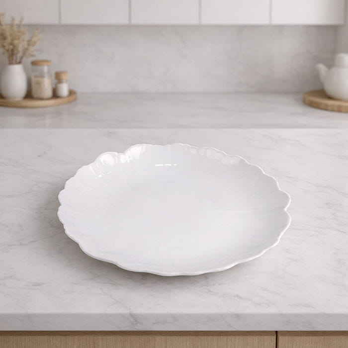 Farfurie plata, ROCKOPAL, Opal, 26.9cm, Alb, Ginkgo, Rotunda, Farfurie plata