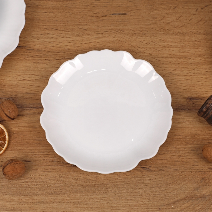 Farfurie plata, ROCKOPAL, Opal, 19cm, Alb, Ginkgo, Rotunda, Farfurie plata