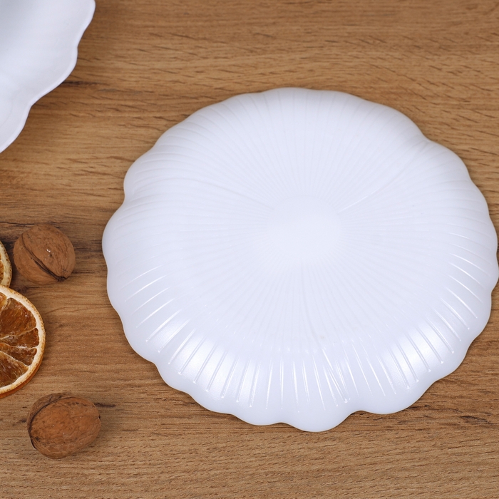 Farfurie plata, ROCKOPAL, Opal, 19cm, Alb, Ginkgo, Rotunda, Farfurie plata