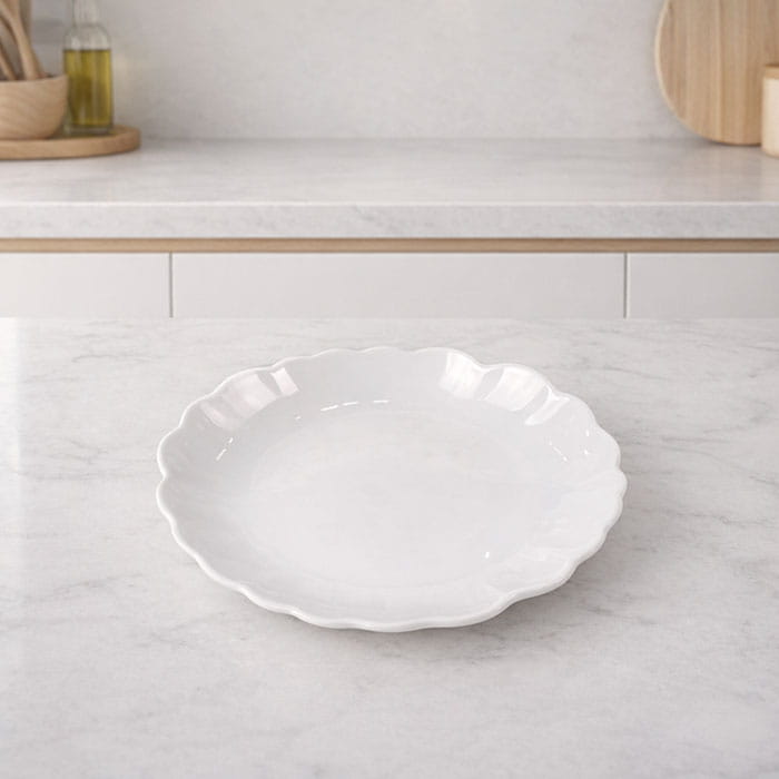 Farfurie plata, ROCKOPAL, Opal, 19cm, Alb, Ginkgo, Rotunda, Farfurie plata