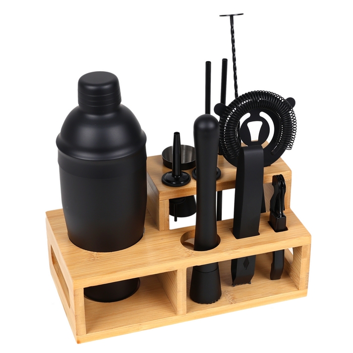 Cocktail shaker set, GS, Black, 11 pcs
