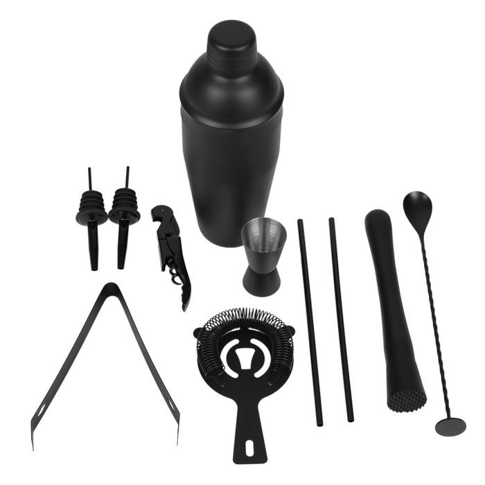 Cocktail shaker set, GS, Black, 11 pcs