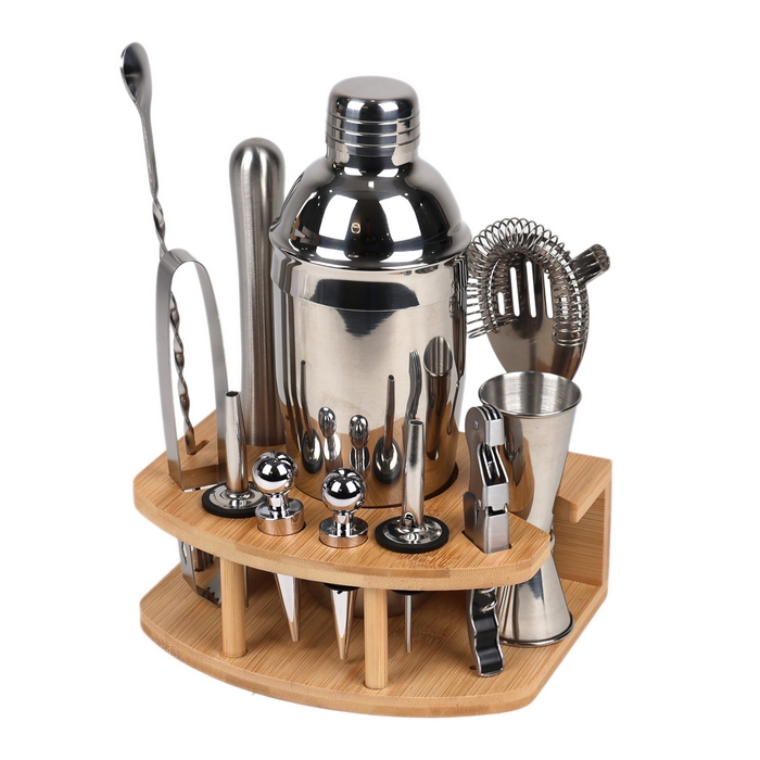 Cocktail shaker set, GS, Stainless Steel, Silver, 11 pcs