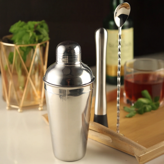 Cocktail shaker set, GS, Stainless Steel, Silver, 11 pcs