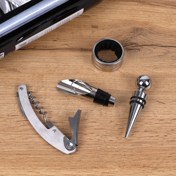 Набор винных аксессуаров, GS, Нержавеющая Сталь, 4 штук