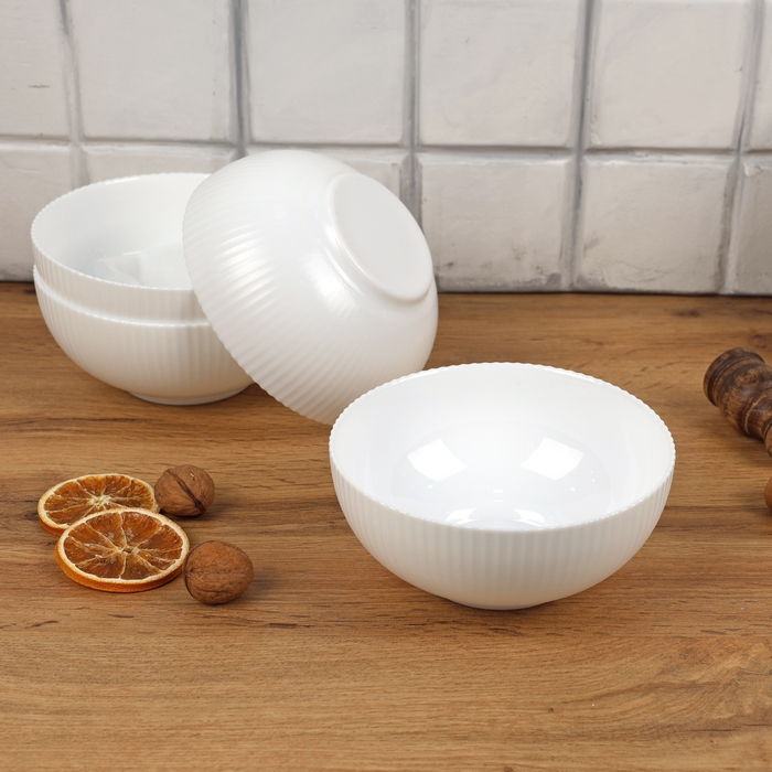 Набор мисок, ROCKOPAL, Опал, 615 мл, 4 штук, 15.1 см, Белый, Streams