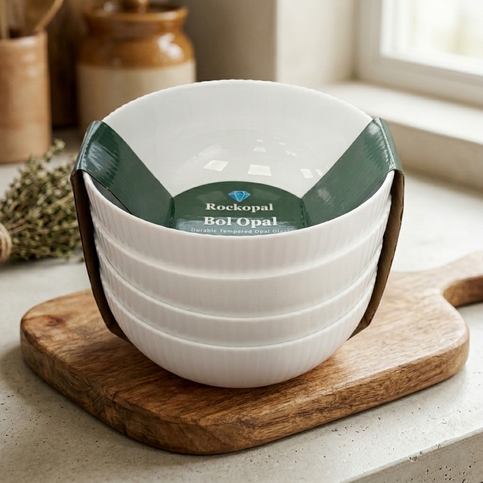 Набор мисок, ROCKOPAL, Опал, 615 мл, 4 штук, 15.1 см, Белый, Streams