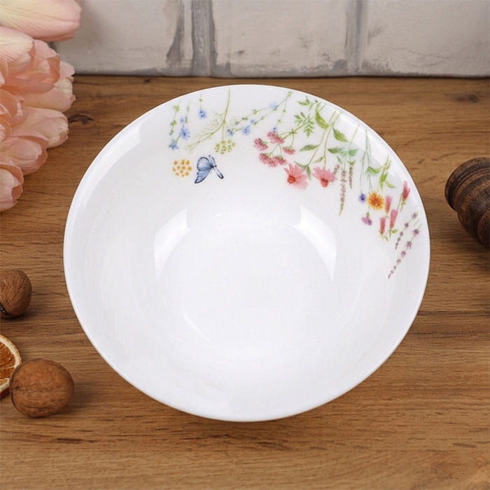 Bol, ROCKOPAL, Opal, 1380 ml, 22.9 cm, Alb, Round, Floral