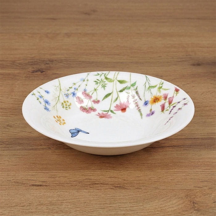 Farfurie adanca, ROCKOPAL, Opal, 440ml, 21.6cm, Alb, Round, Floral, Rotunda, Farfurie adanca