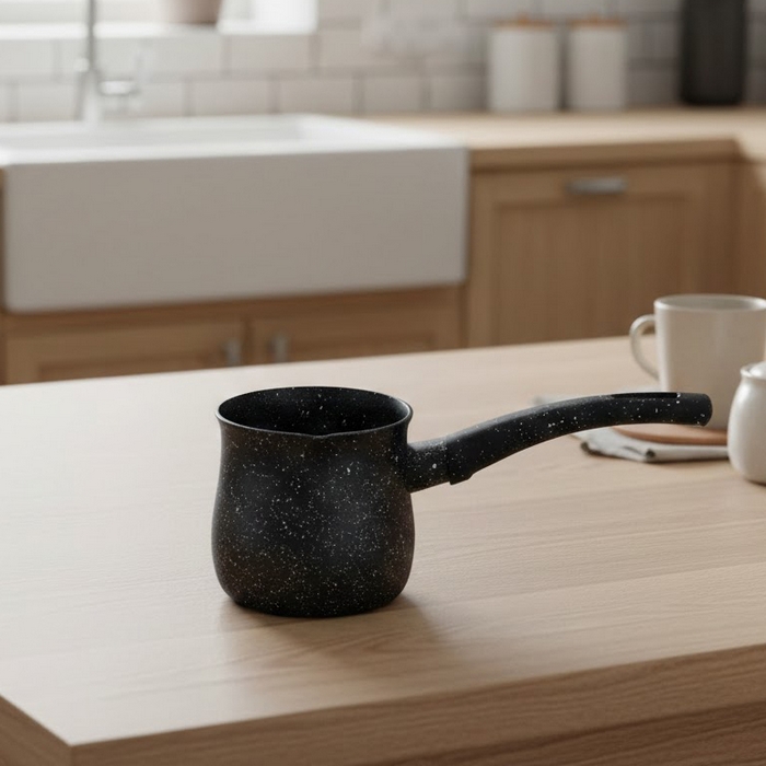 Ibric cafea, UAKEEN, Aluminiu, Negru, Electrica,inductie,gaz, 9.5 cm