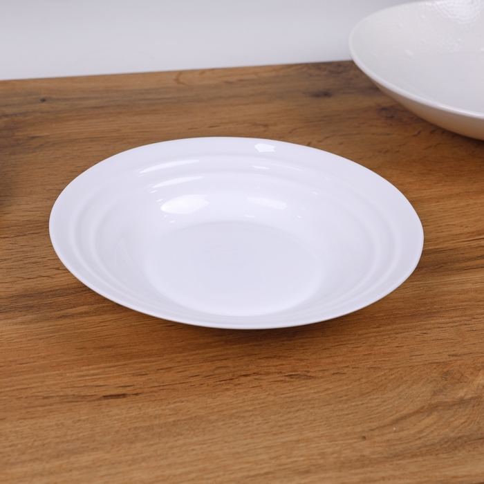 Deep plate, ROCKOPAL, Opal, 600ml, 21.6cm, White, Ripples