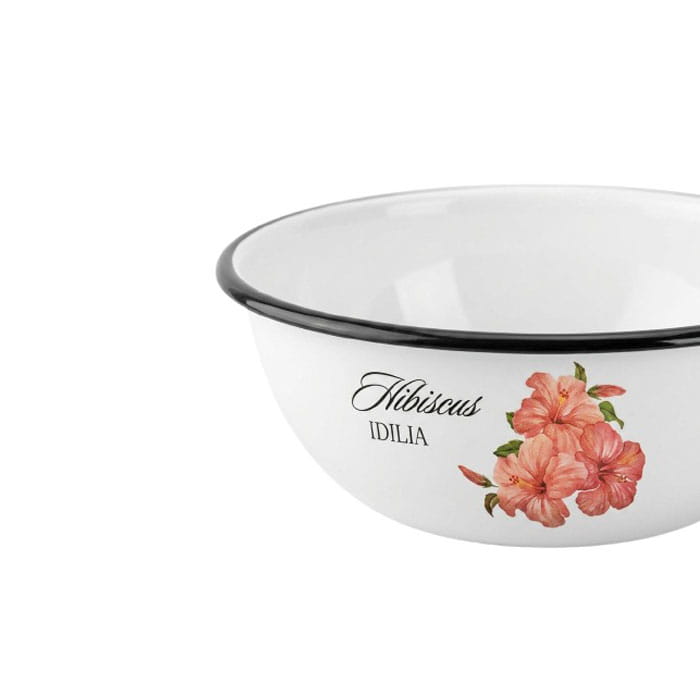 Bowl, IDILIA, Enamelled Steel, 2.5 L, 25.5 cm, White, Decor, 7.2 cm, With print