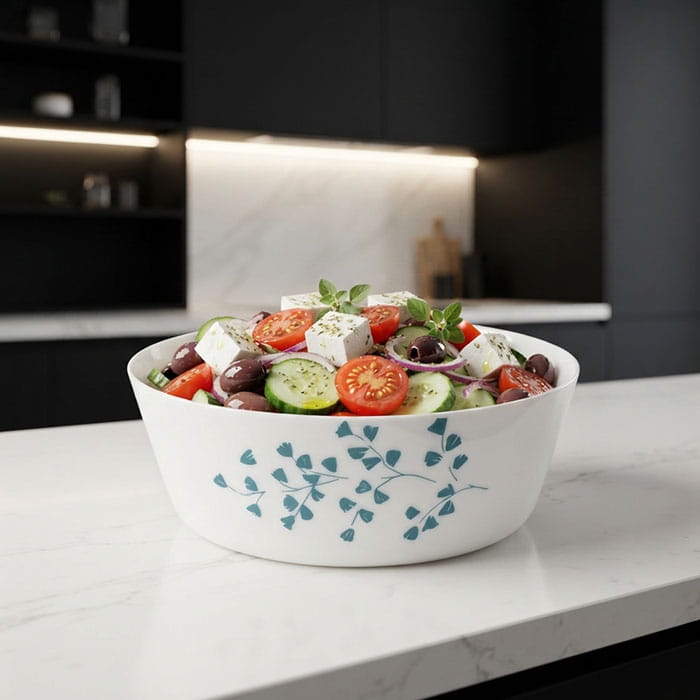 Bowl, ROCKOPAL, Opal, 2100ml, 22.9cm, White, High, With print