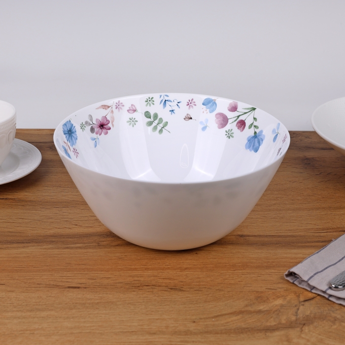 Bowl, ROCKOPAL, Opal, 2750 ml, 24.1cm, White, Moonlight, Green leaf
